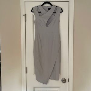**Like new** ASOS grey fitted midi dress